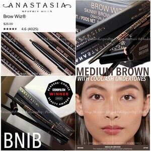 BNIB Anastasia Beverly Hills Brow Wiz Skinny Precision Brow Pencil Medium Brown